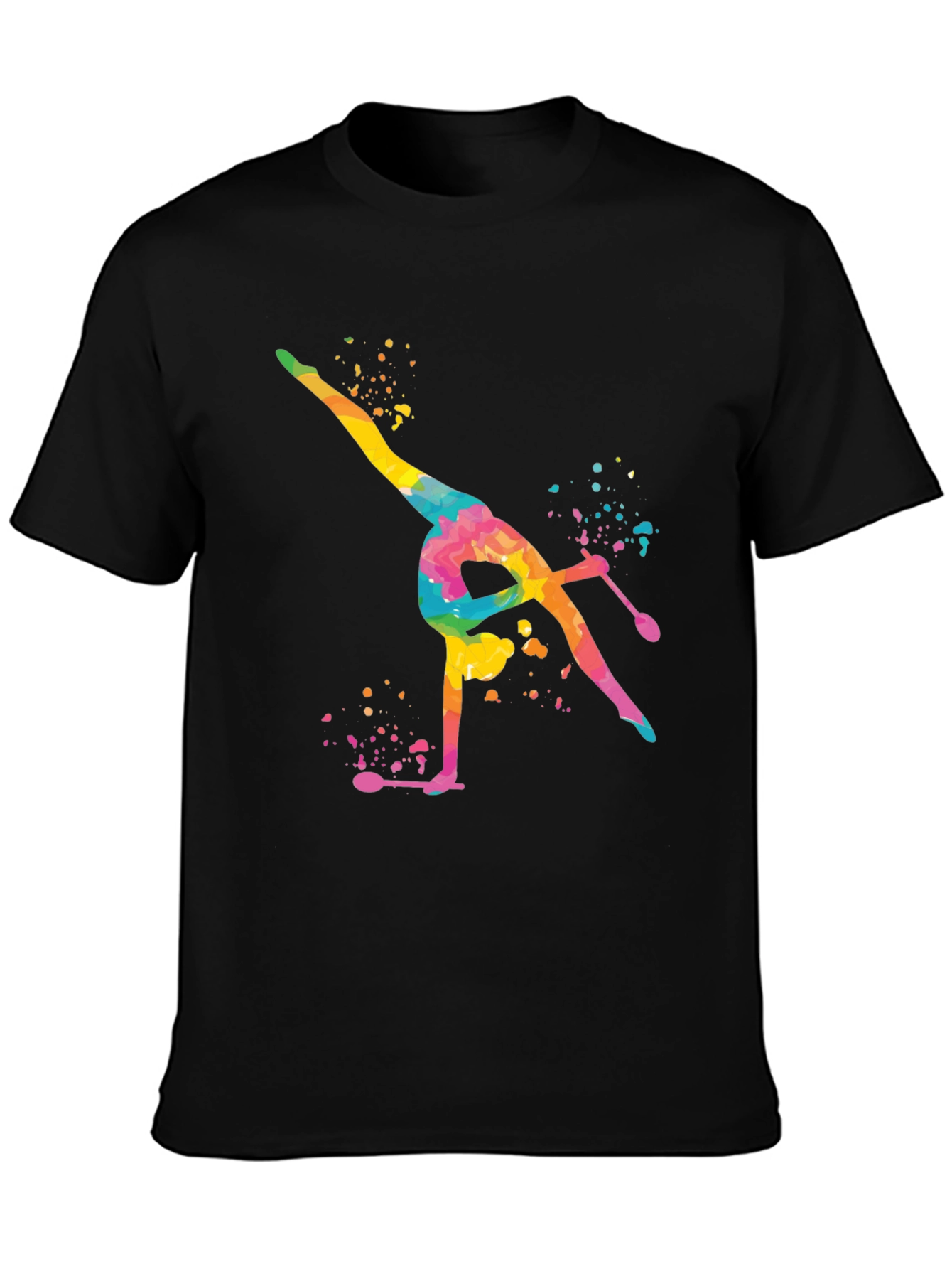 Watercolor Gymnast T-Shirt - Colorful Artistic Design