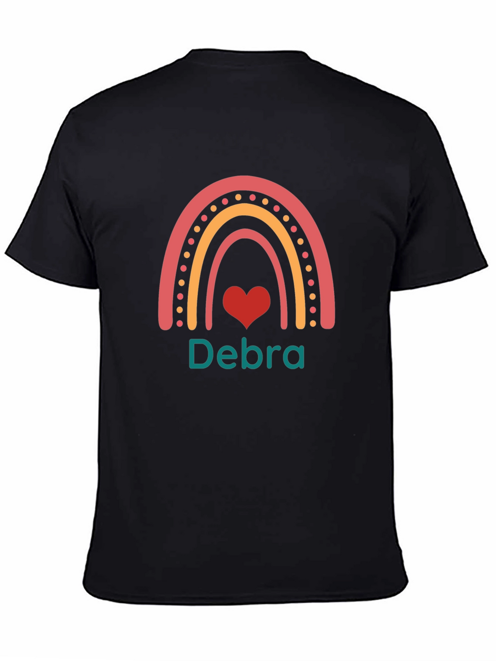 Debra Rainbow Heart Personalized T-Shirt