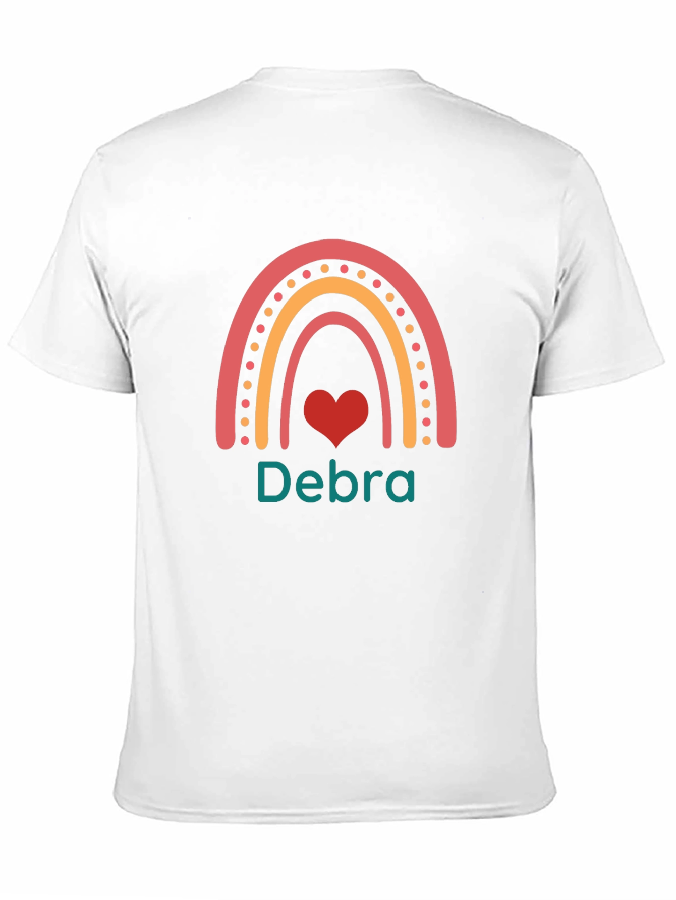 Debra Rainbow Heart Personalized T-Shirt