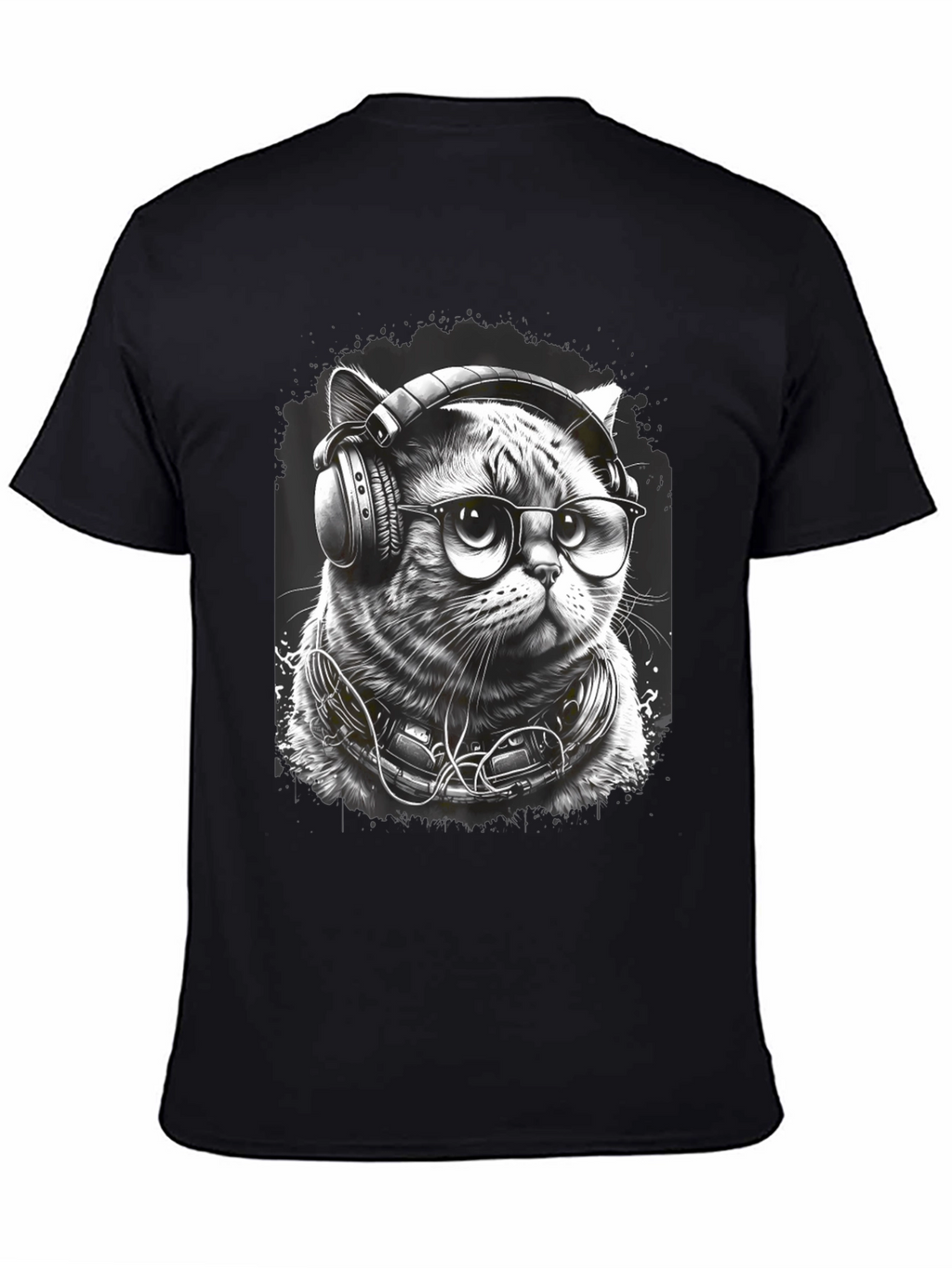 Cool Cat DJ Graphic Tee - Black T-Shirt