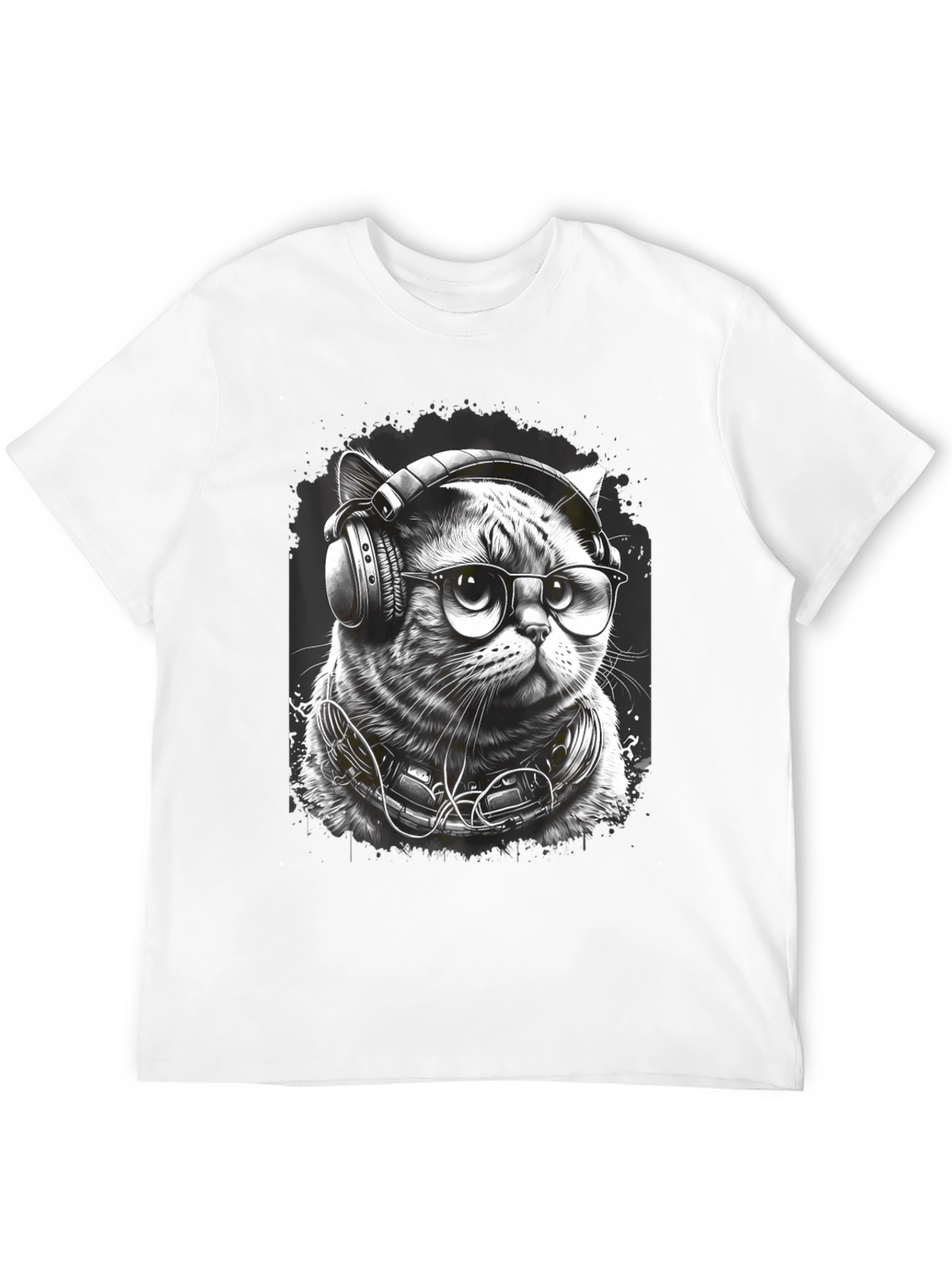 Cool Cat DJ Graphic Tee - Black T-Shirt