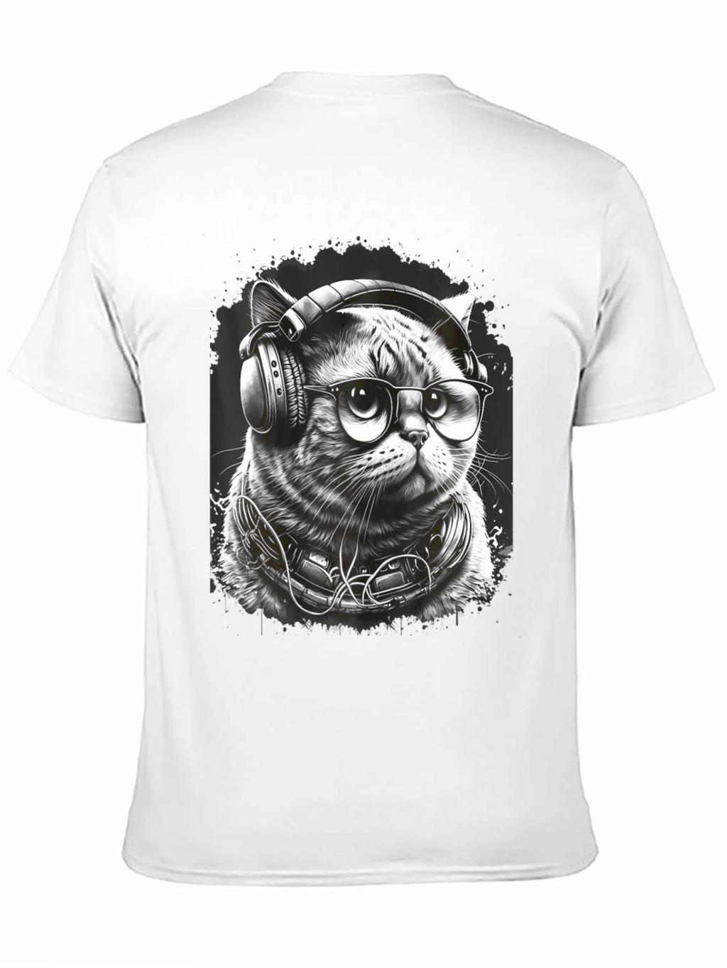 Cool Cat DJ Graphic Tee - Black T-Shirt