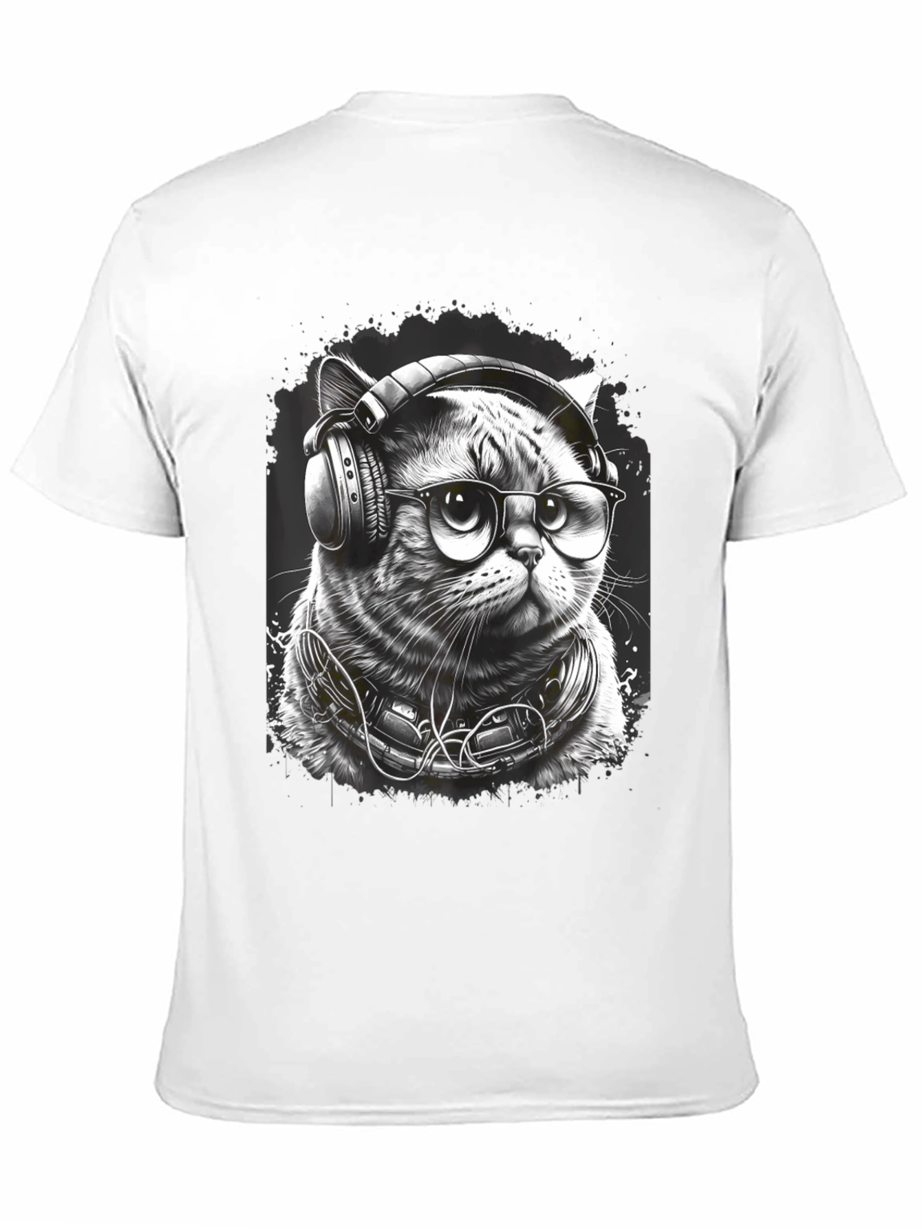 Cool Cat DJ Graphic Tee - Black T-Shirt