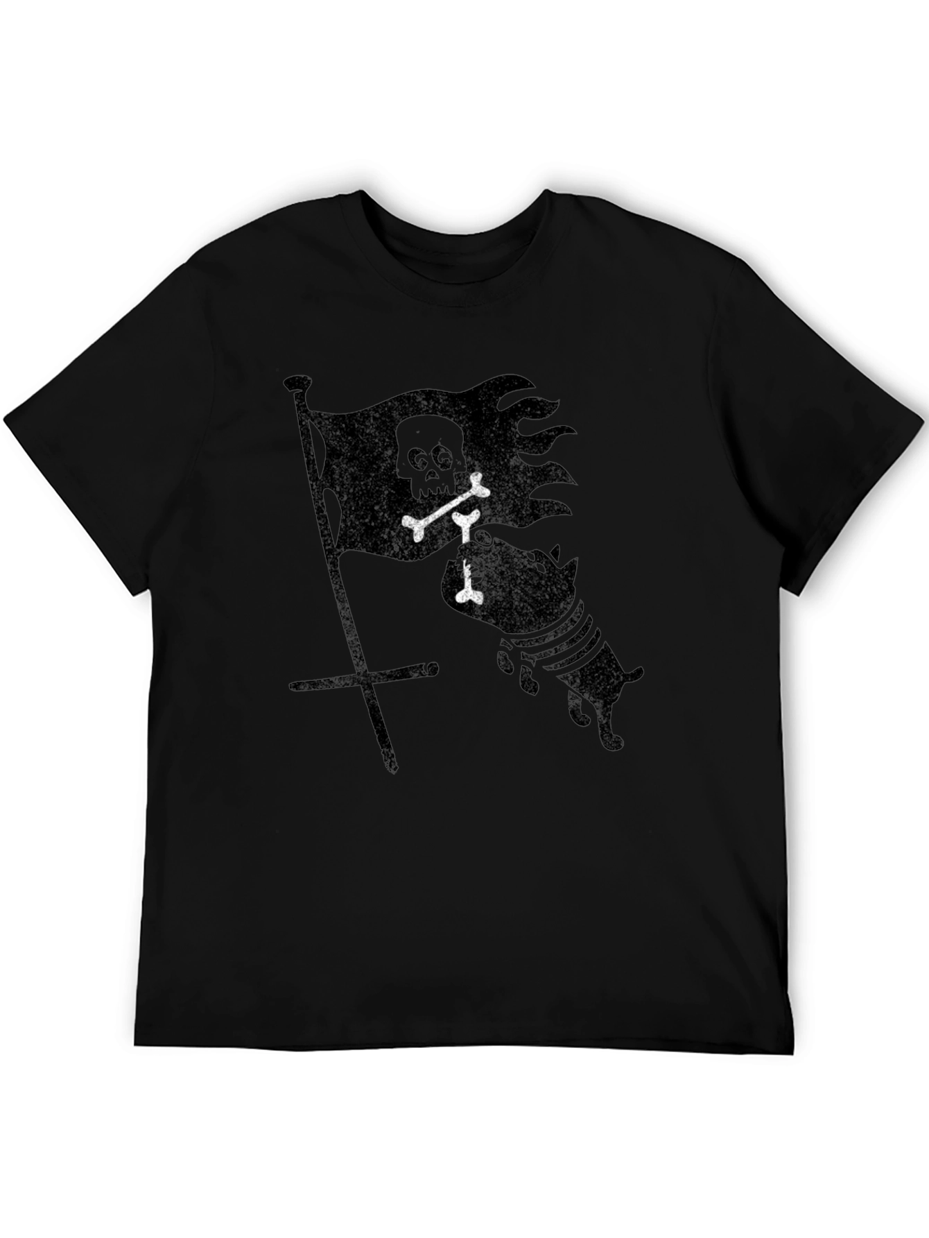 Pirate Flag Skull & Bones Mens Black T-Shirt