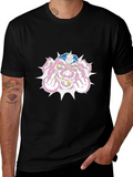 Pig Middle Finger Graphic Black T-Shirt