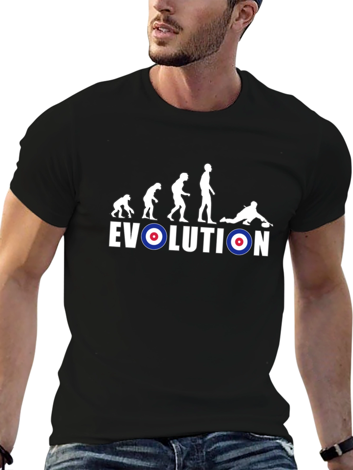 Evolution of Curling T-Shirt - Novelty Graphic Tee