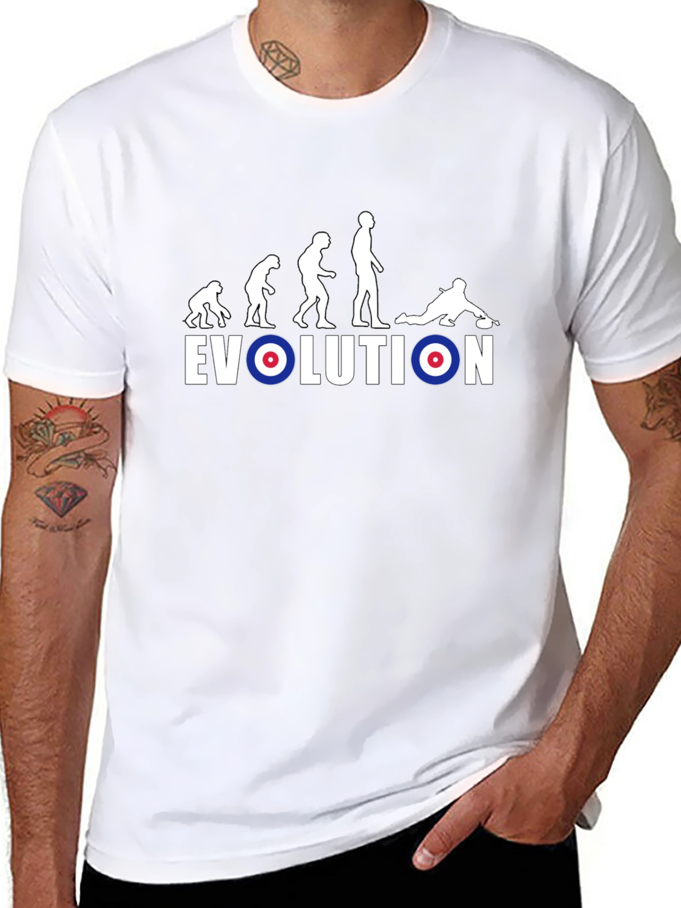Evolution of Curling T-Shirt - Novelty Graphic Tee