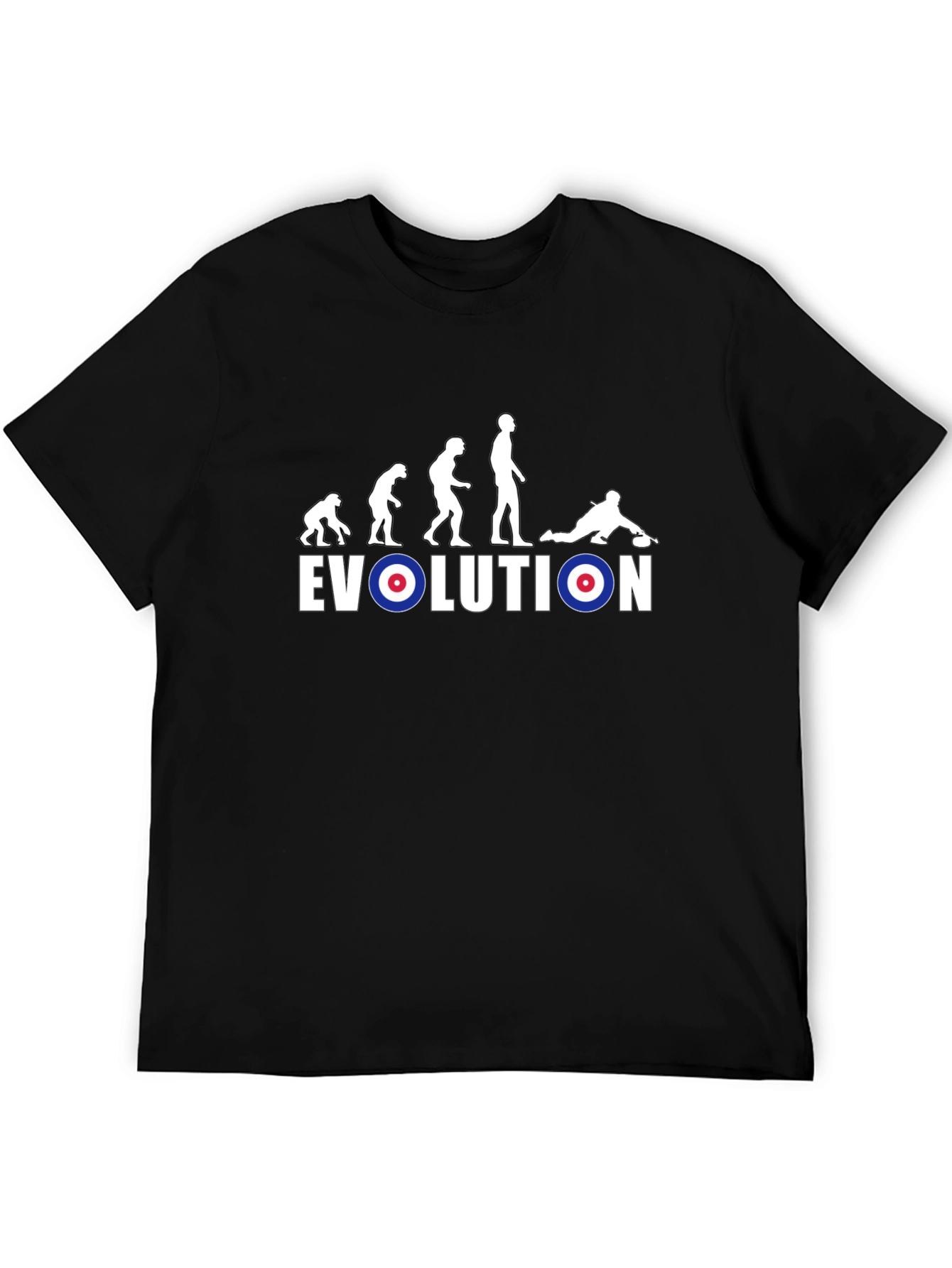 Evolution of Curling T-Shirt - Novelty Graphic Tee