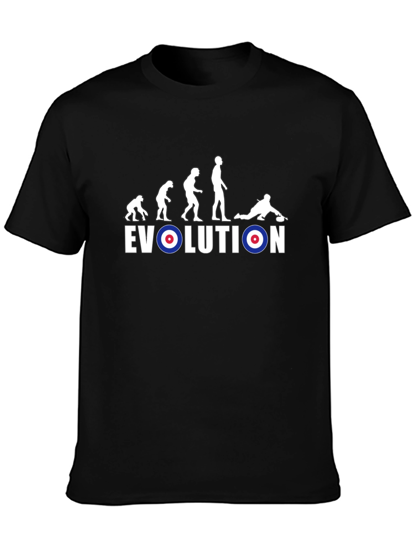 Evolution of Curling T-Shirt - Novelty Graphic Tee