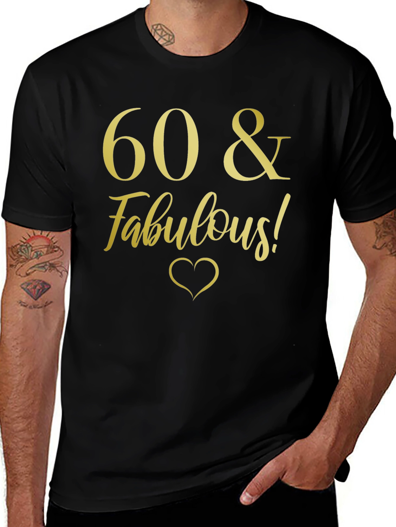 60 & Fabulous! Black T-Shirt