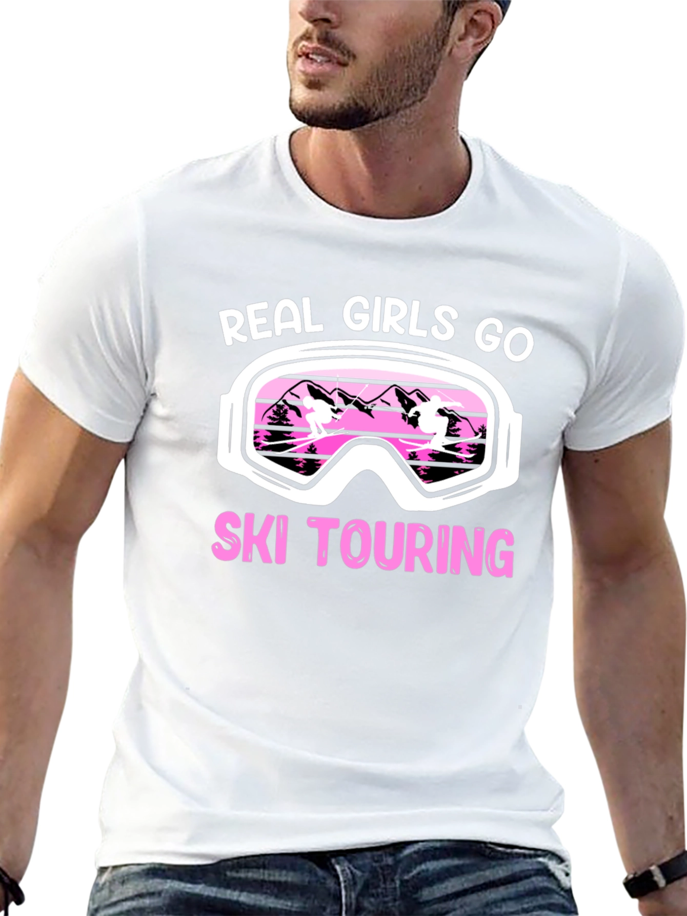 Real Girls Ski Touring Black Graphic T-Shirt