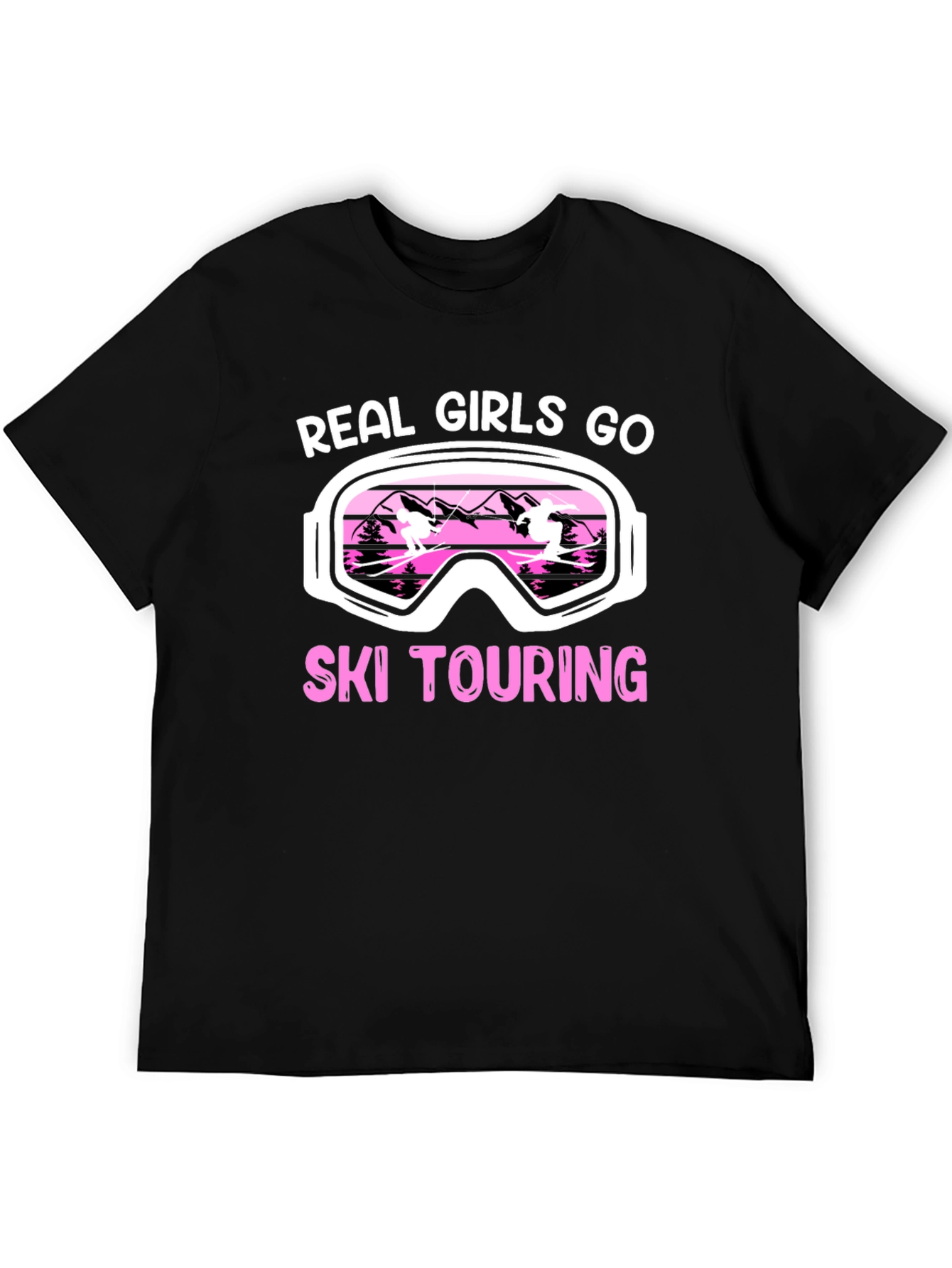 Real Girls Ski Touring Black Graphic T-Shirt