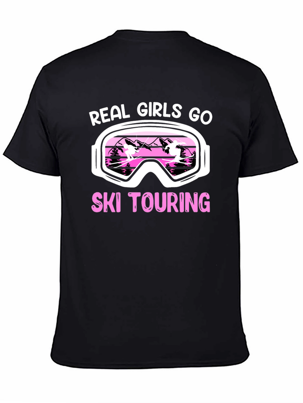 Real Girls Ski Touring Black Graphic T-Shirt