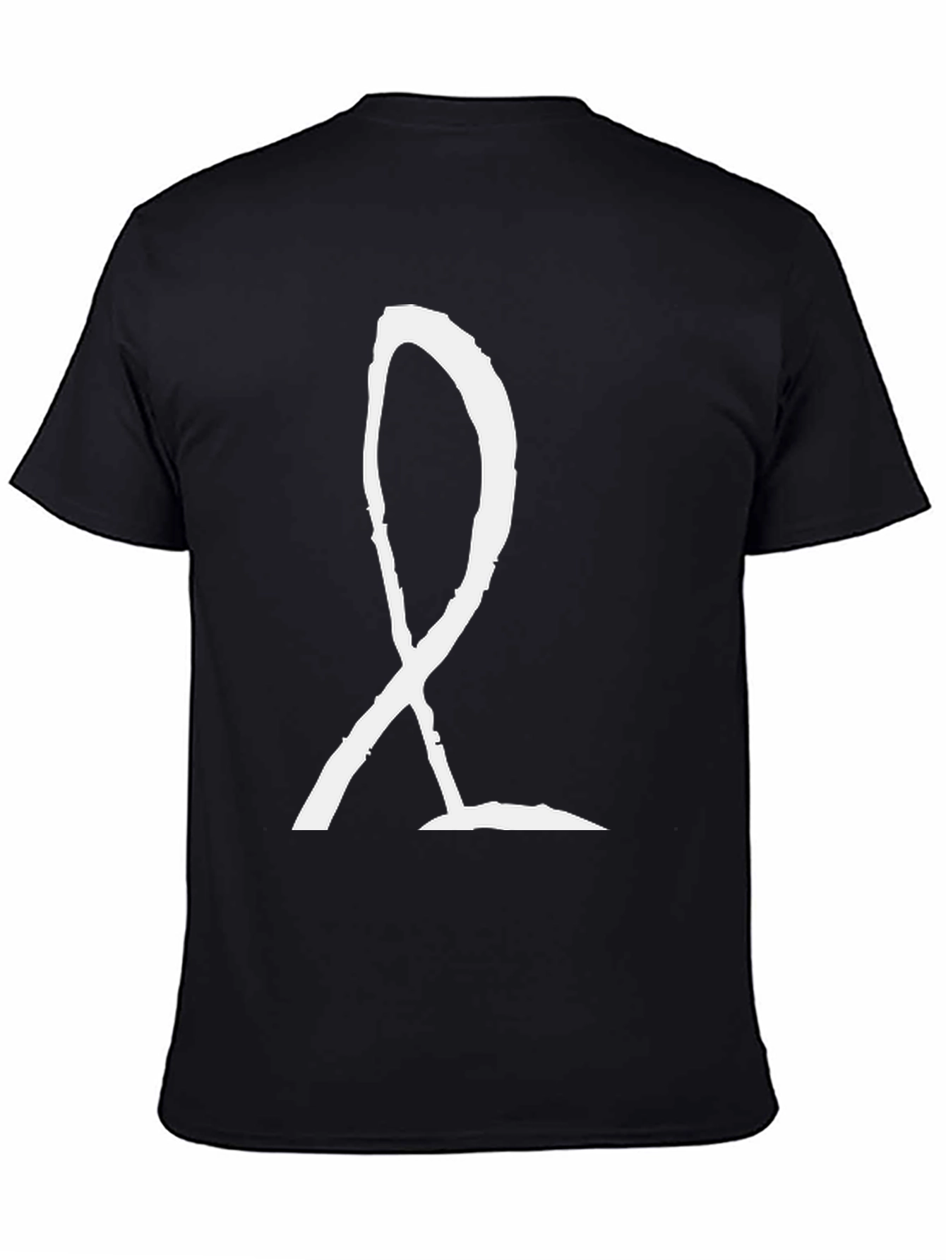Black T-Shirt with White Symbol Graphic