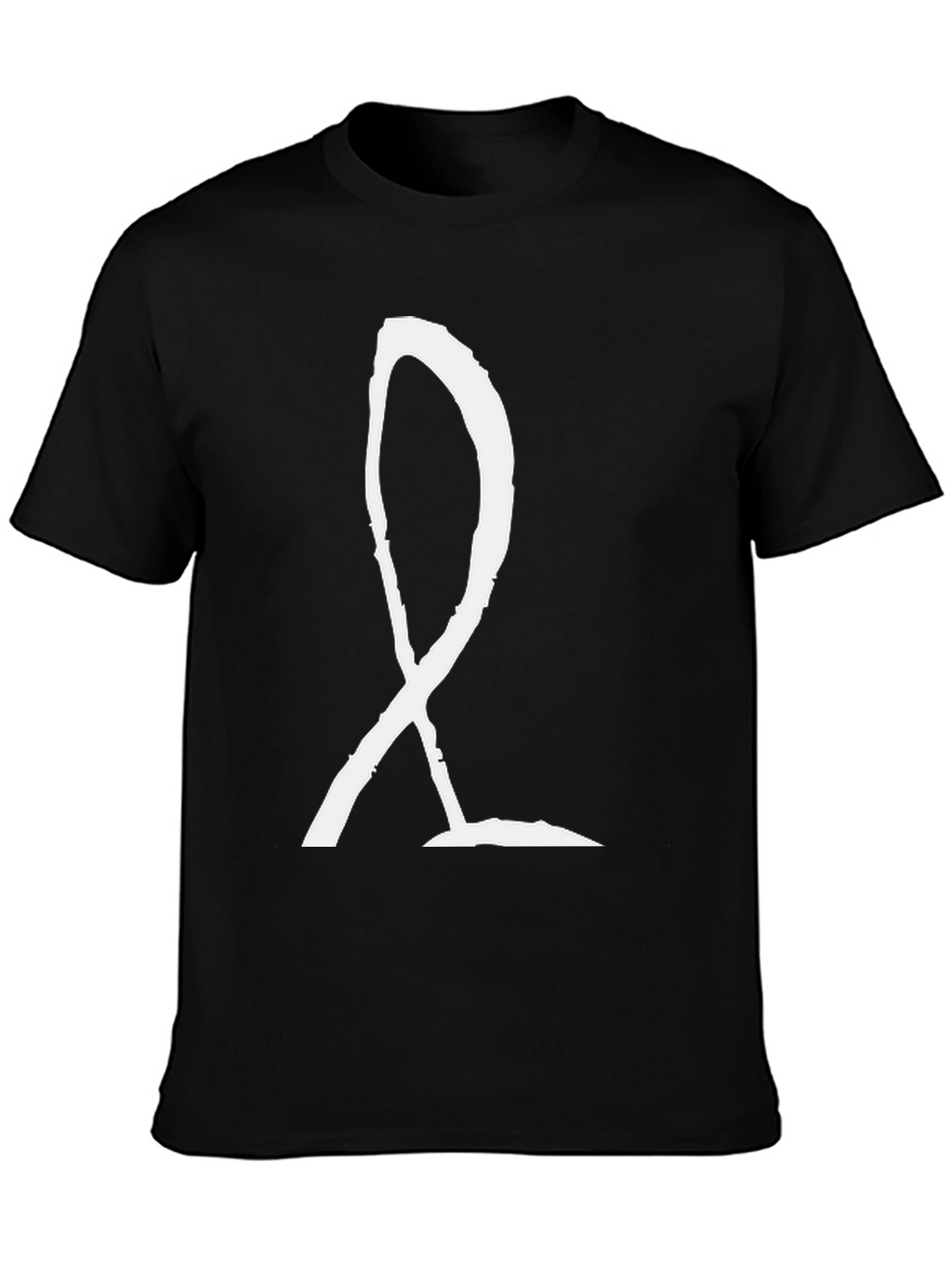 Black T-Shirt with White Symbol Graphic