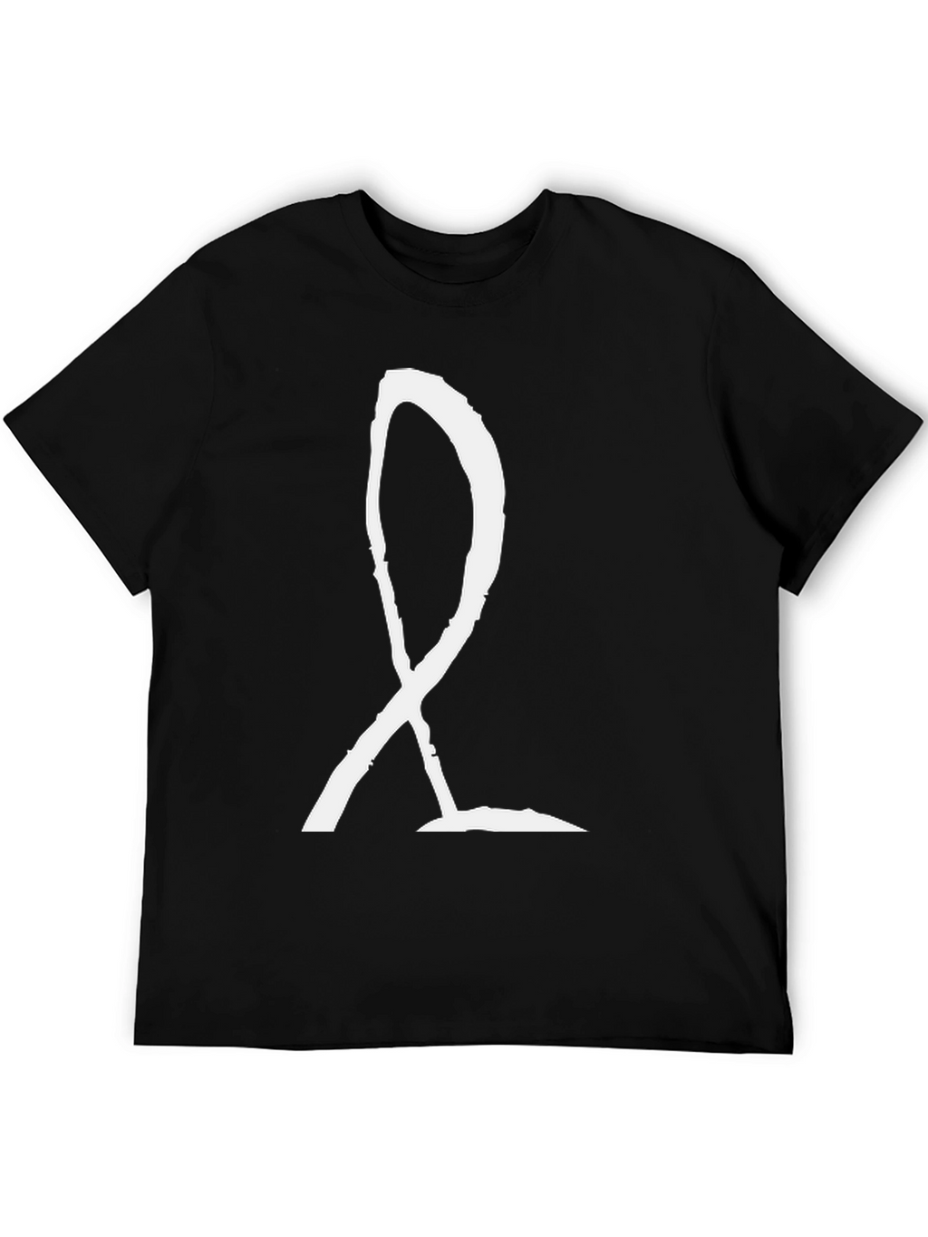 Black T-Shirt with White Symbol Graphic