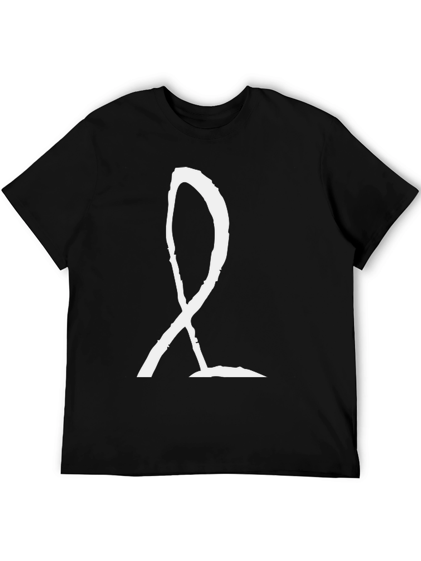 Black T-Shirt with White Symbol Graphic