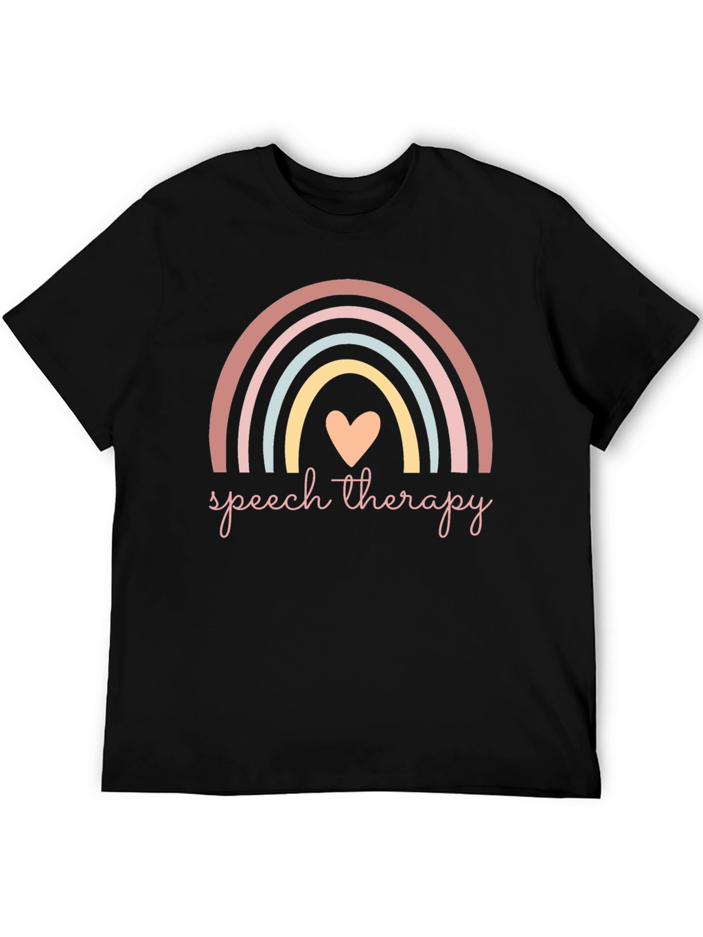 Speech Therapy Rainbow Heart Graphic Tee