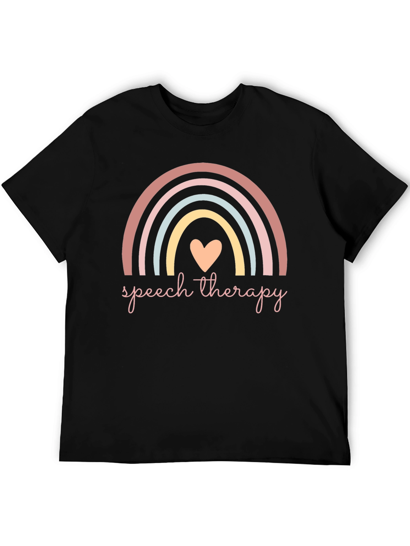 Speech Therapy Rainbow Heart Graphic Tee