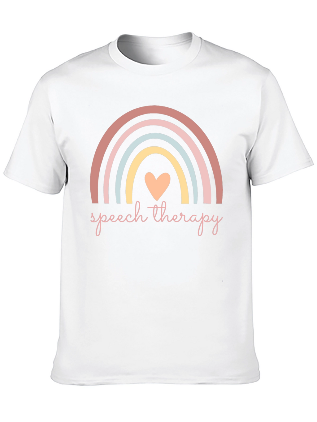 Speech Therapy Rainbow Heart Graphic Tee
