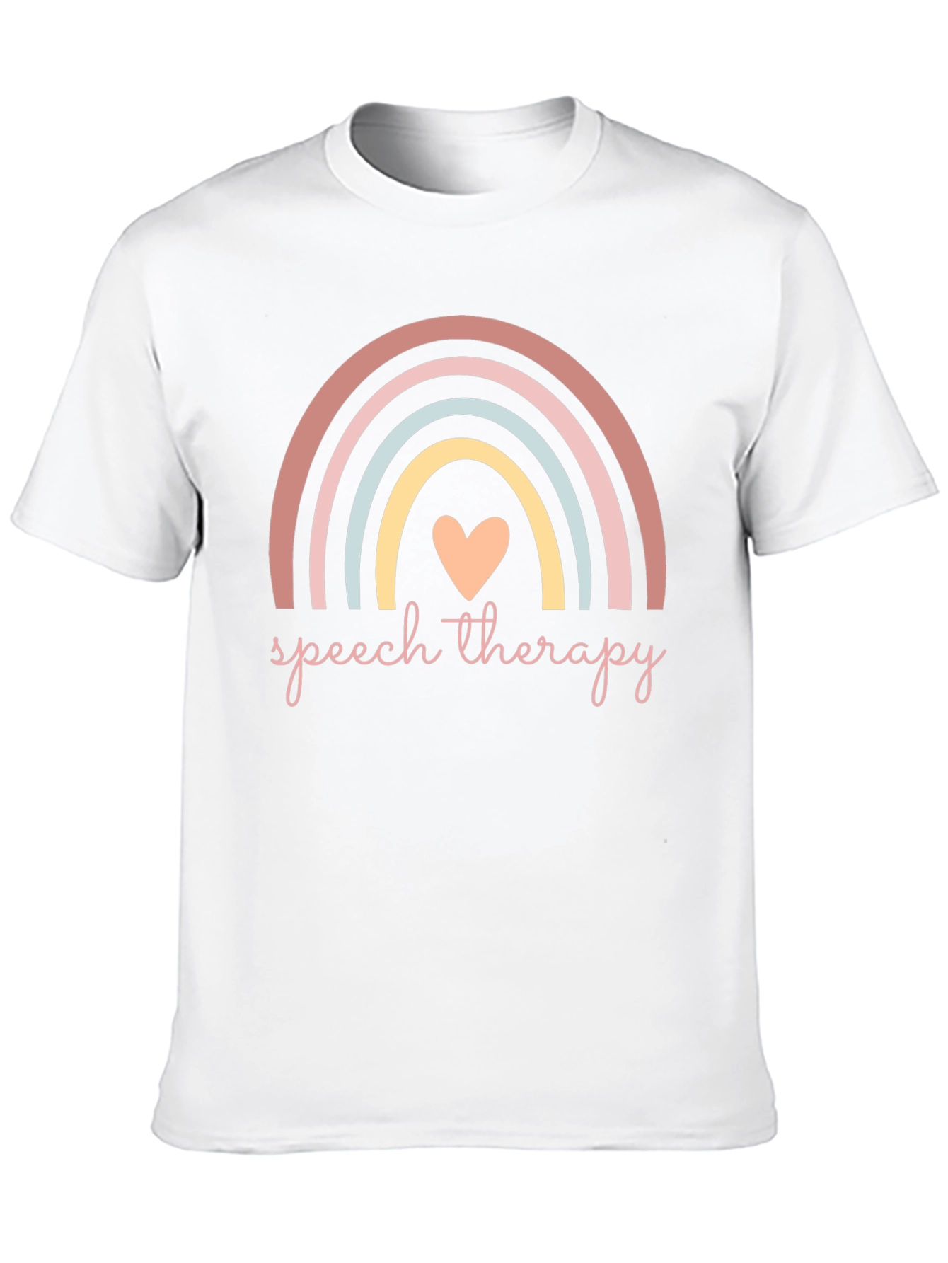 Speech Therapy Rainbow Heart Graphic Tee