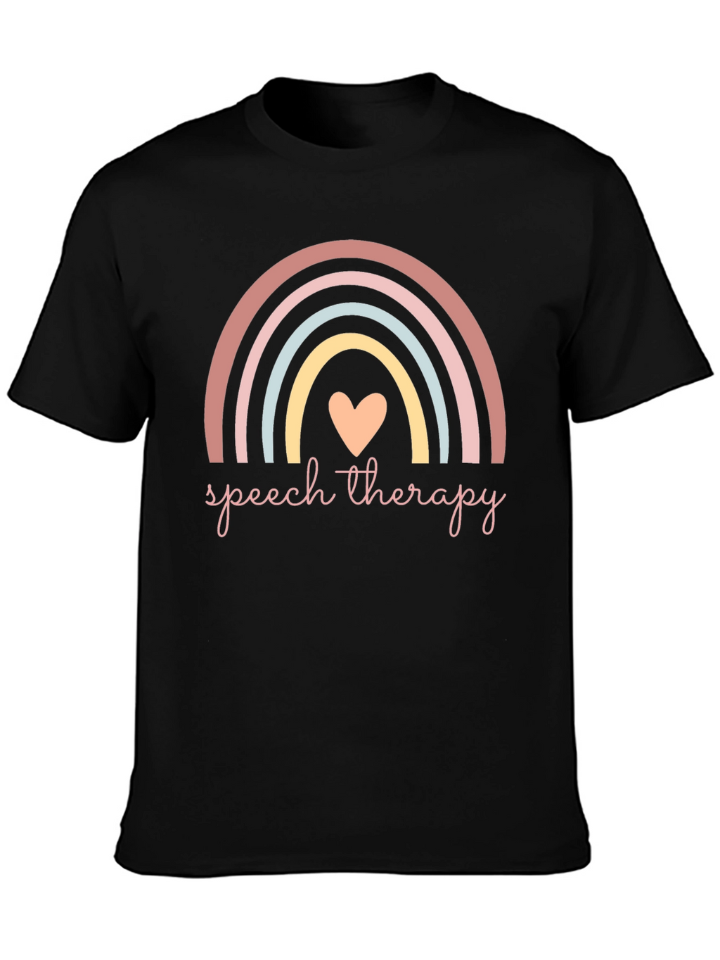 Speech Therapy Rainbow Heart Graphic Tee