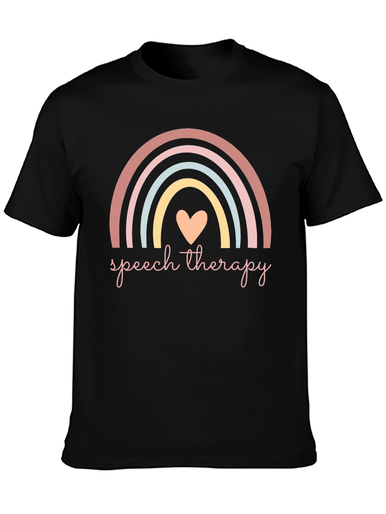 Speech Therapy Rainbow Heart Graphic Tee
