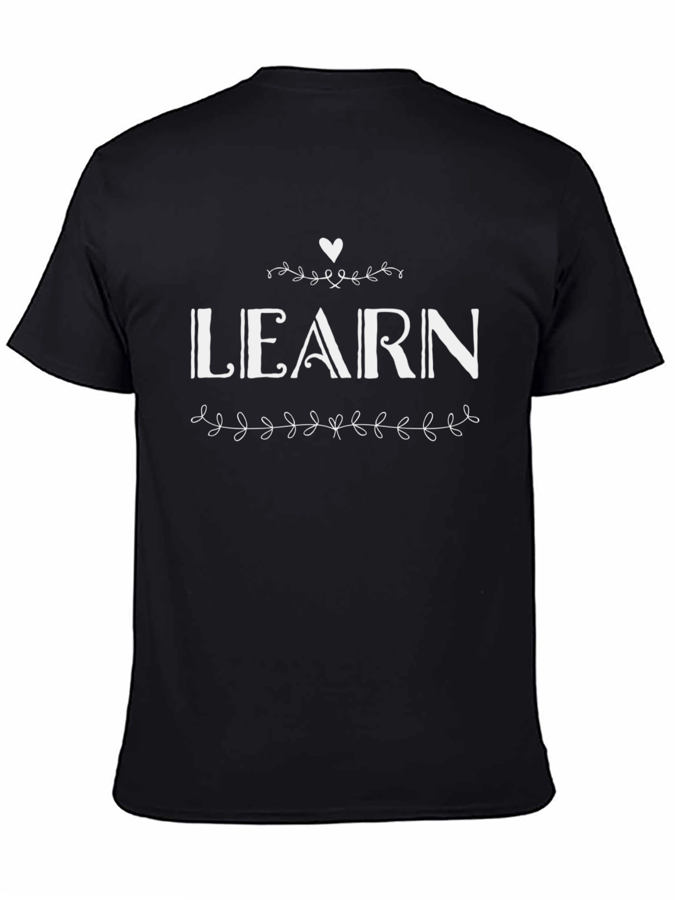 Learn Graphic Tee - Stylish Black T-Shirt