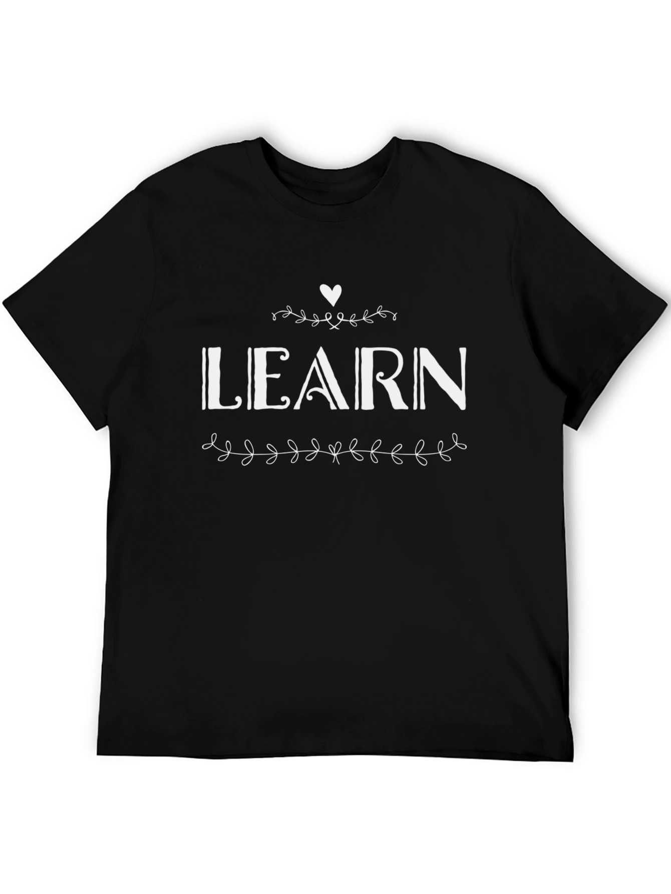 Learn Graphic Tee - Stylish Black T-Shirt