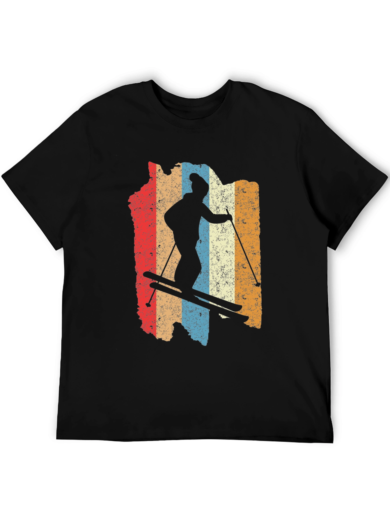 Retro Ski Silhouette Graphic Tee - Black