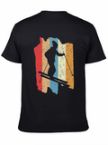 Retro Ski Silhouette Graphic Tee - Black