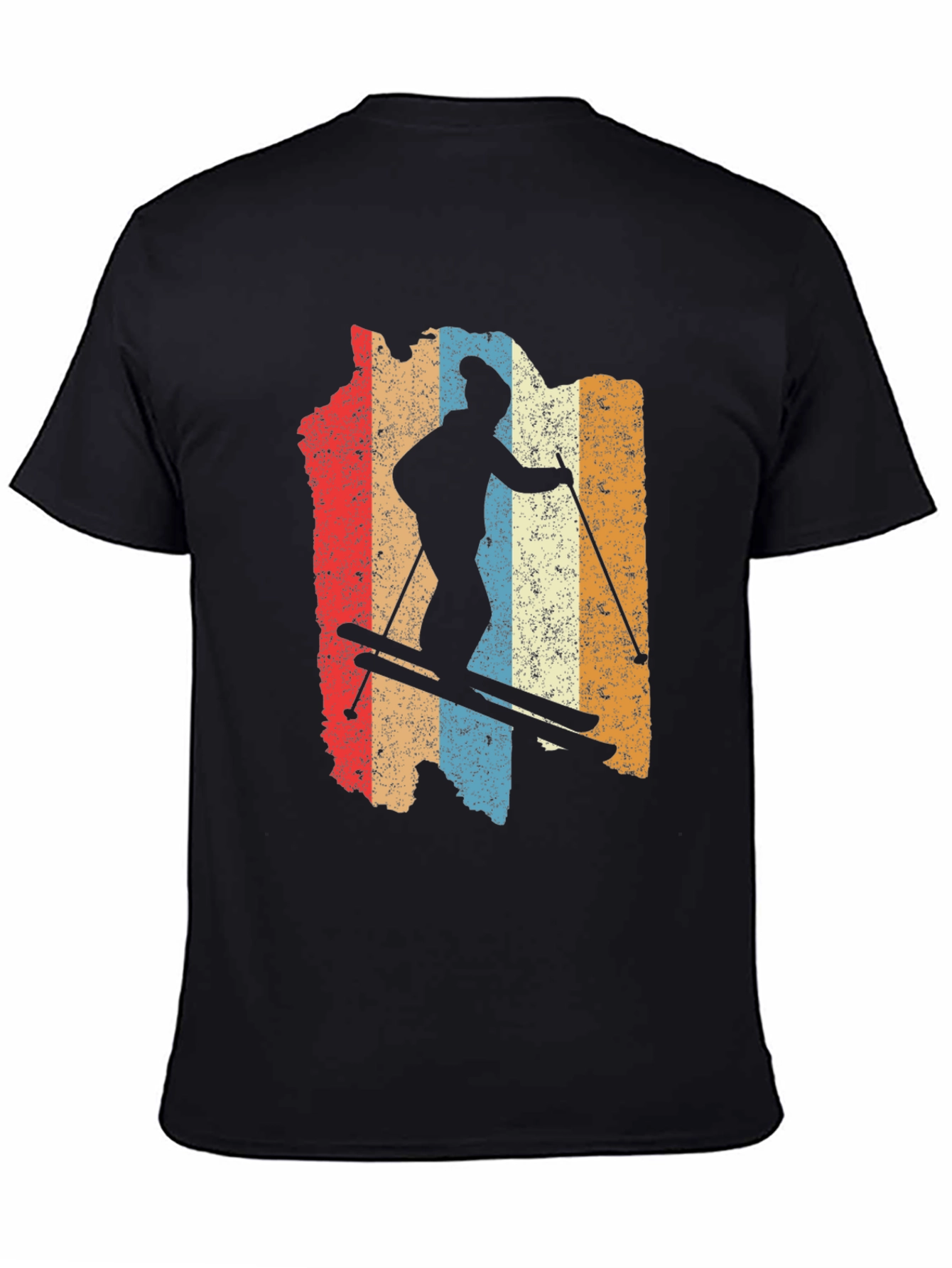 Retro Ski Silhouette Graphic Tee - Black