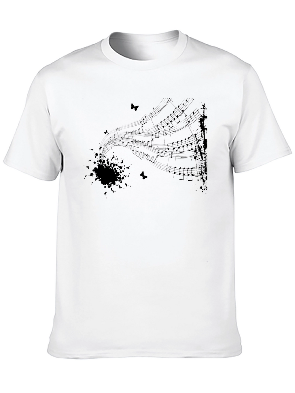 Music Notes T-Shirt - Black Graphic Tee