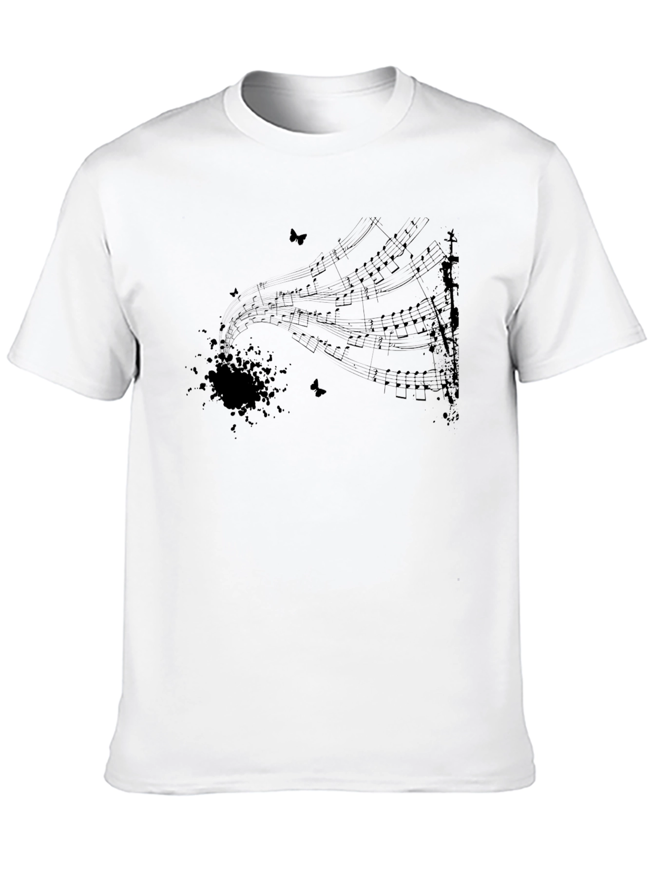 Music Notes T-Shirt - Black Graphic Tee