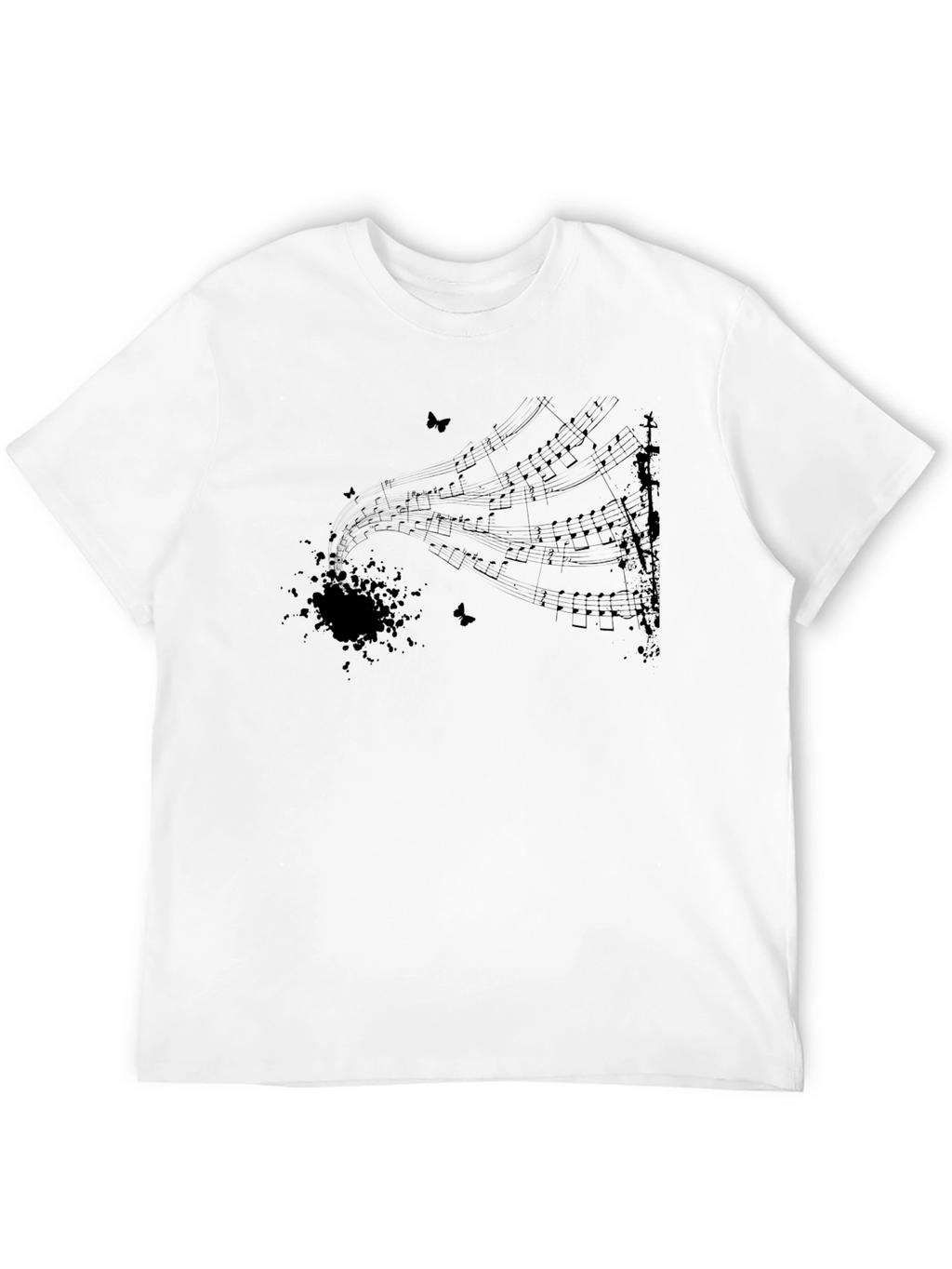 Music Notes T-Shirt - Black Graphic Tee