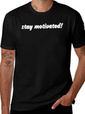 Stay Motivated! Black Graphic Tee