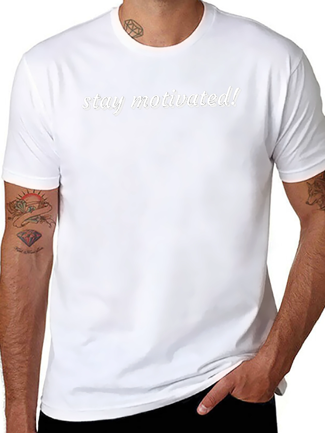Stay Motivated! Black Graphic Tee