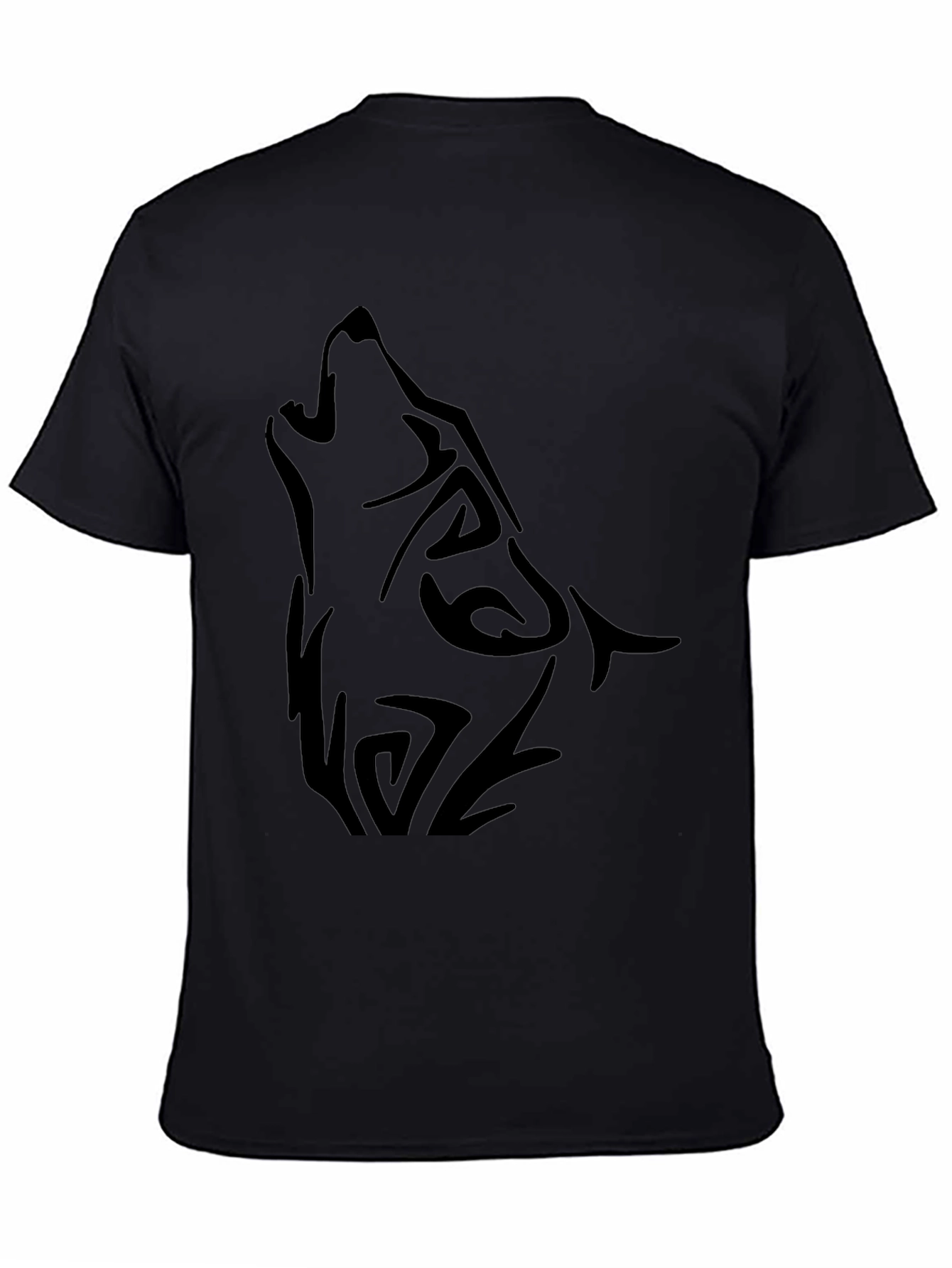 Mens Black Wolf Graphic Tee - Stylish Casual Comfort