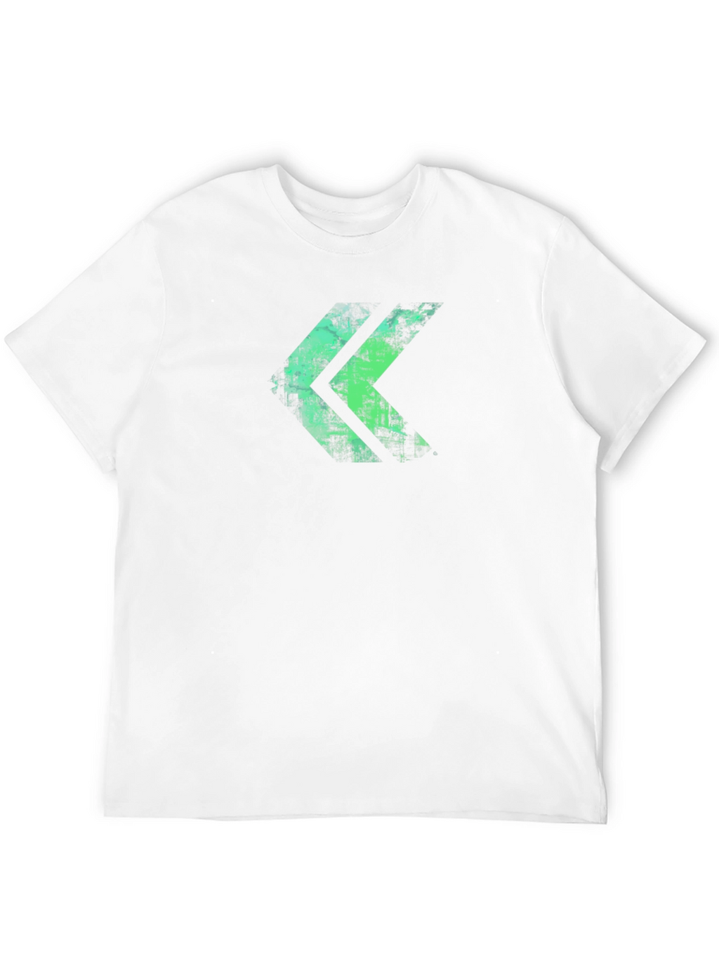 Distressed Green Chevron Graphic Black T-Shirt