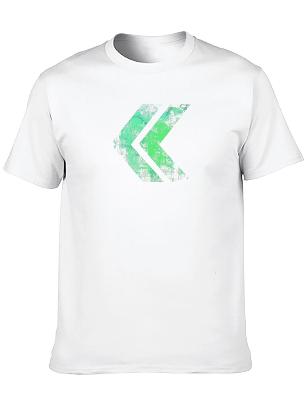Distressed Green Chevron Graphic Black T-Shirt