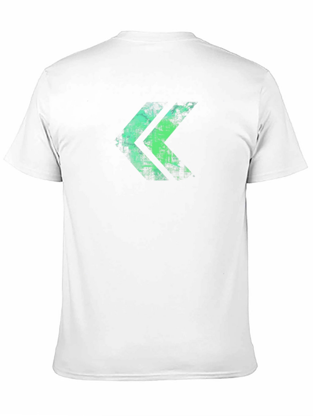 Distressed Green Chevron Graphic Black T-Shirt