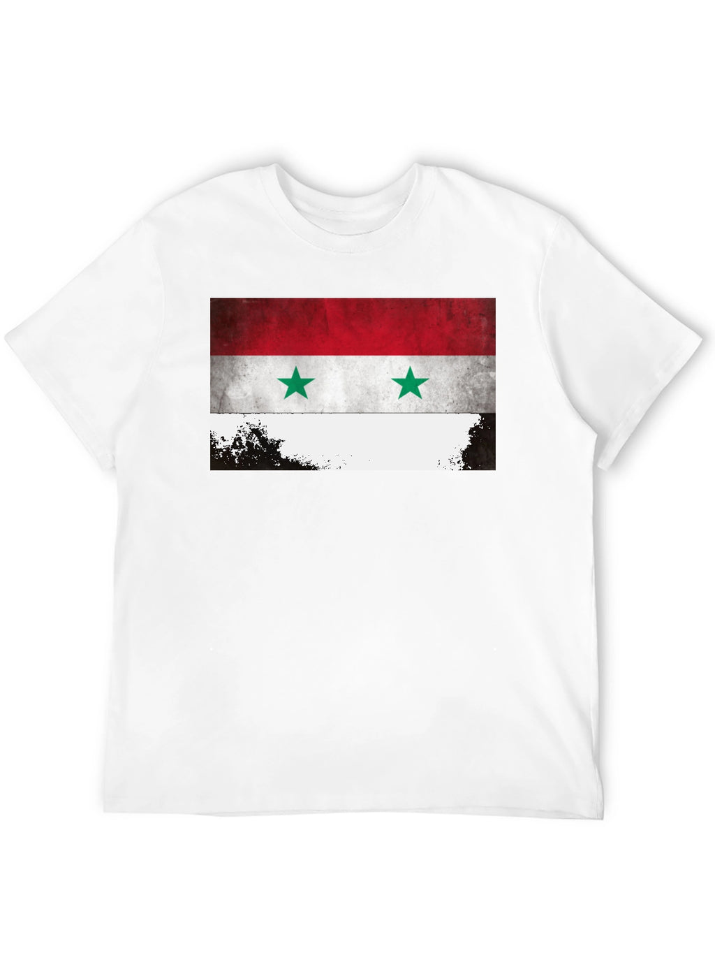 Syria Flag Graphic Tee - Black Crew Neck T-Shirt