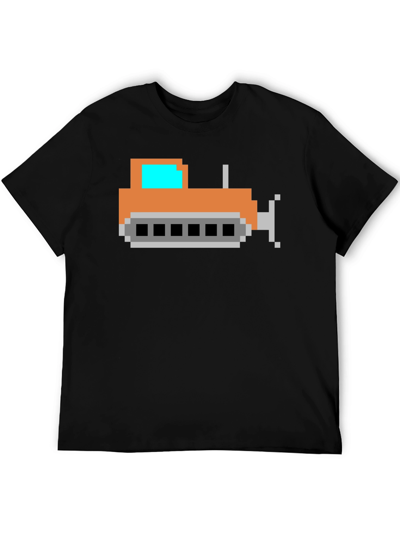 Pixel Bulldozer T-Shirt - Black Cotton Tee
