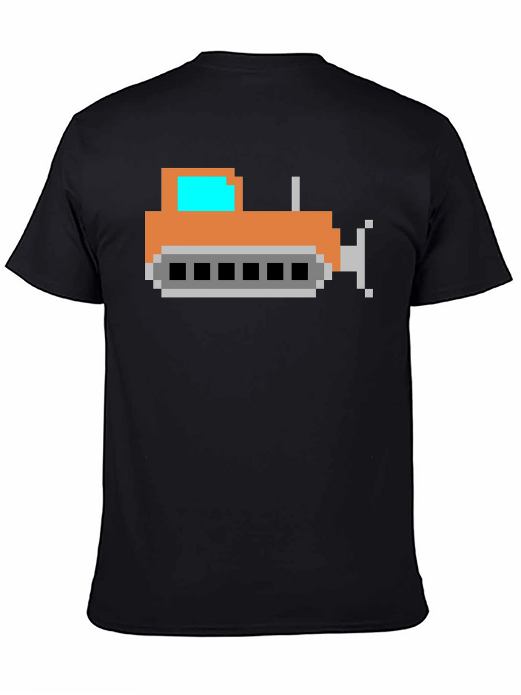 Pixel Bulldozer T-Shirt - Black Cotton Tee