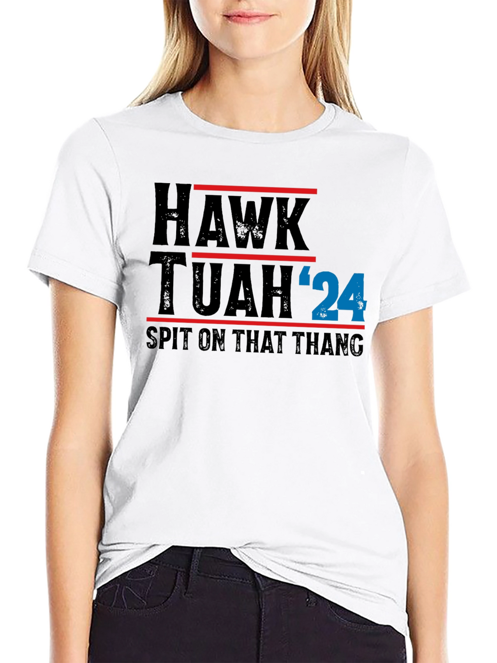 Hawk Tuah 24 Black Graphic T-Shirt