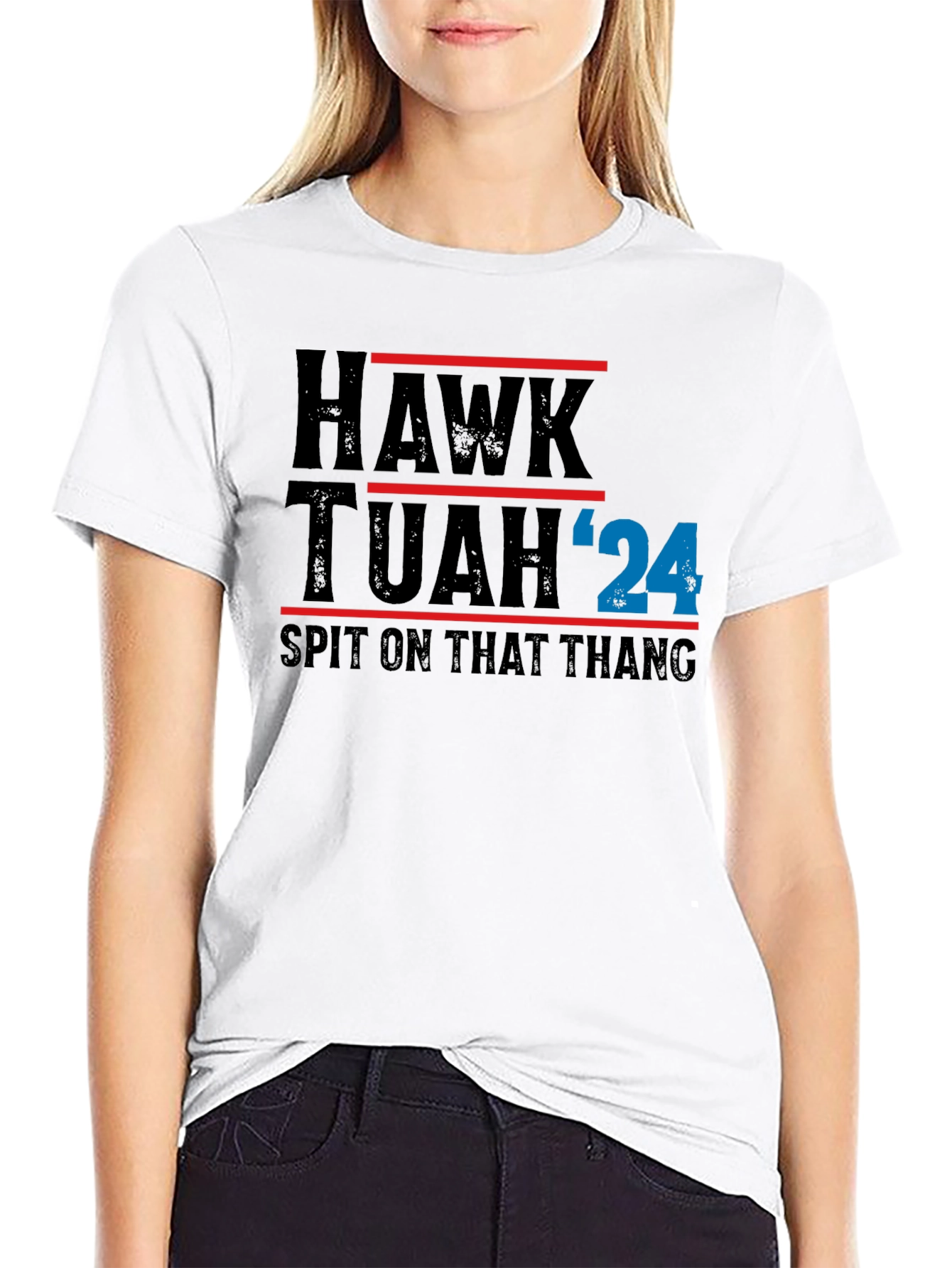 Hawk Tuah 24 Black Graphic T-Shirt