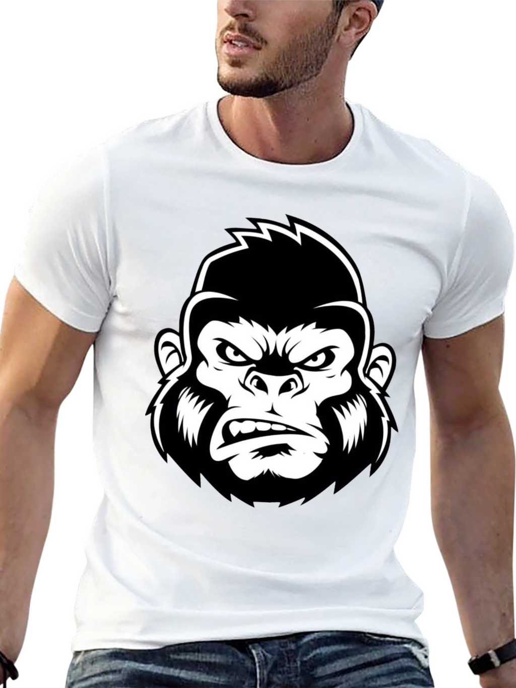Mens Black Gorilla Graphic Tee