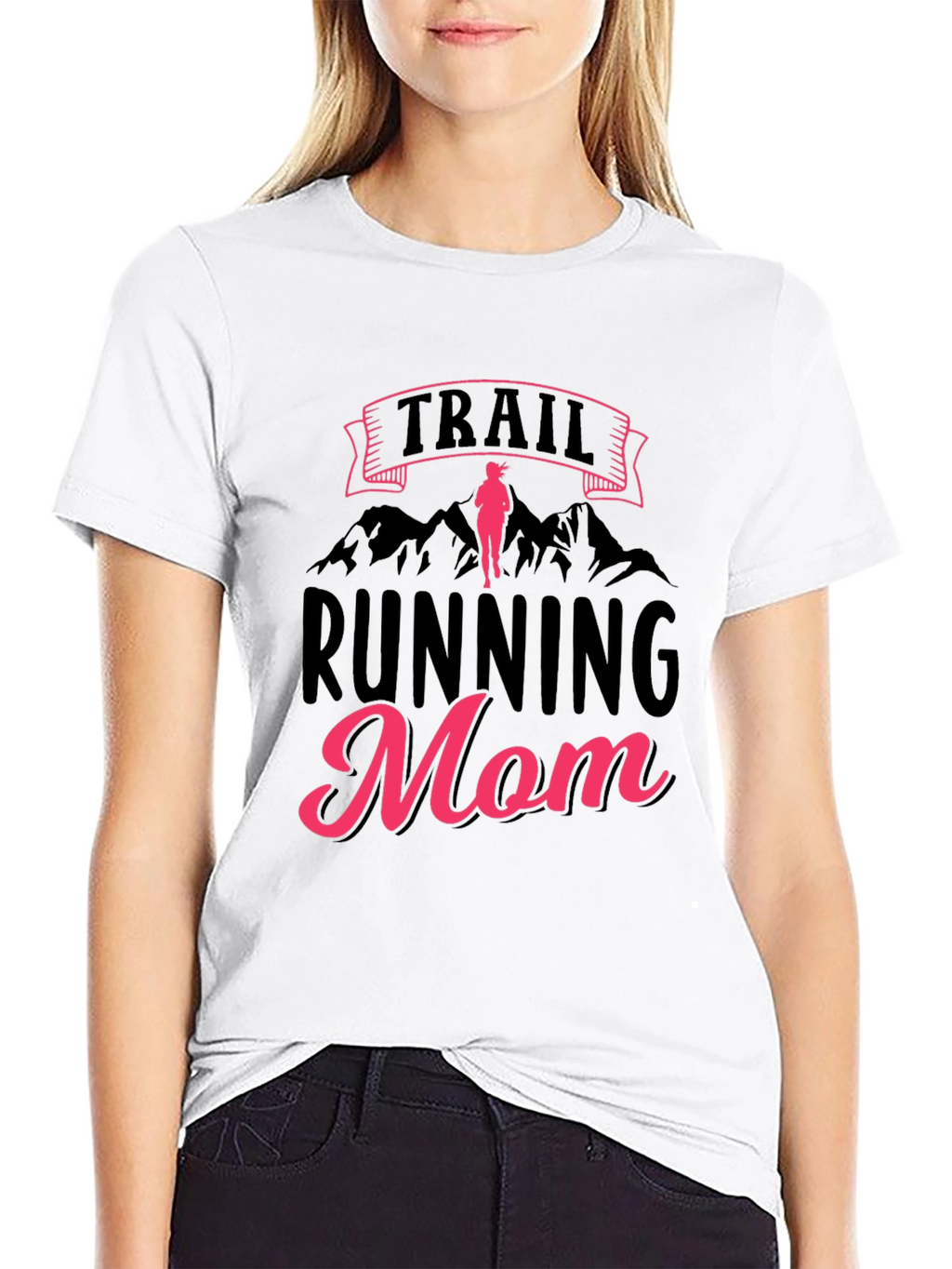 Trail Running Mom Graphic Tee - Black