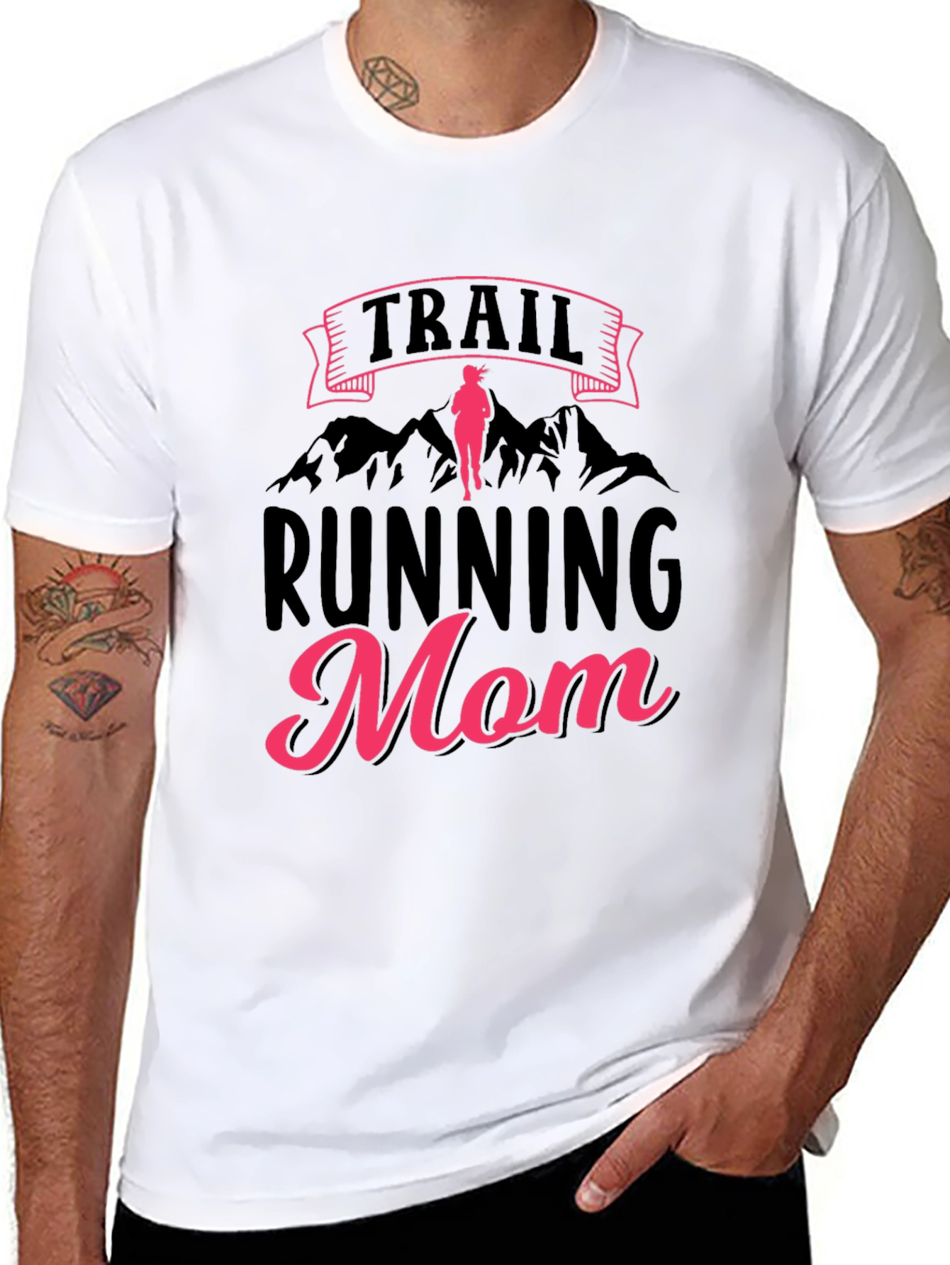 Trail Running Mom Graphic Tee - Black