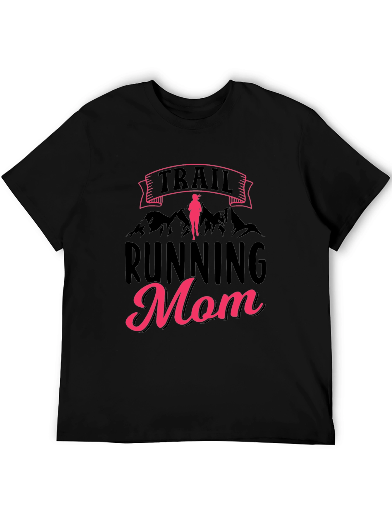 Trail Running Mom Graphic Tee - Black